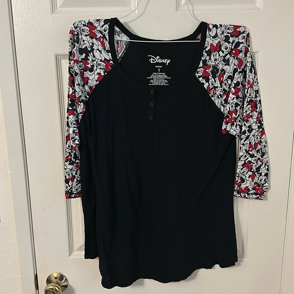 3/4 length sleeves Disney print top plus size torrid baseball style